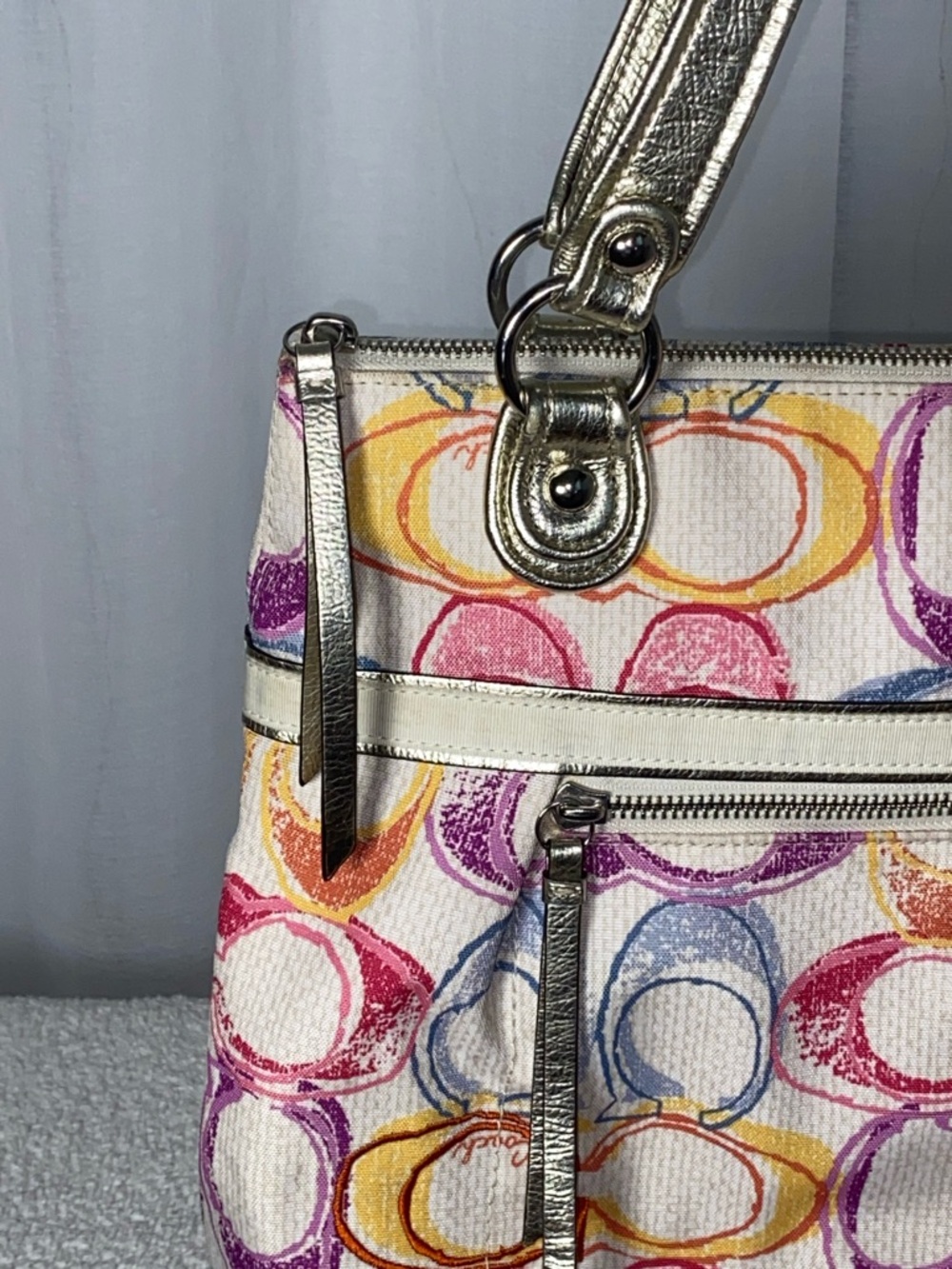 GUC Coach Poppy Multicolor Dream Glam Tote - Picture 4 of 8